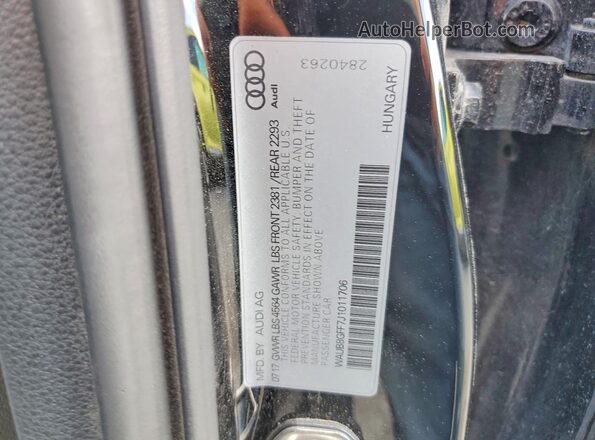 WAUB8GFF7J1011706 2018 AUDI A3 Black 