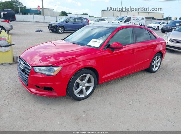 WAUB8GFF8G1065461 2016 AUDI A3 Red Առջևի ձախ երեք քառորդ տեսարան