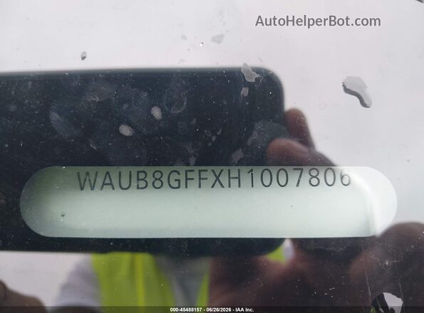 WAUB8GFFXH1007806 2017 AUDI A3 Black ძრავის განყოფილების ხედი