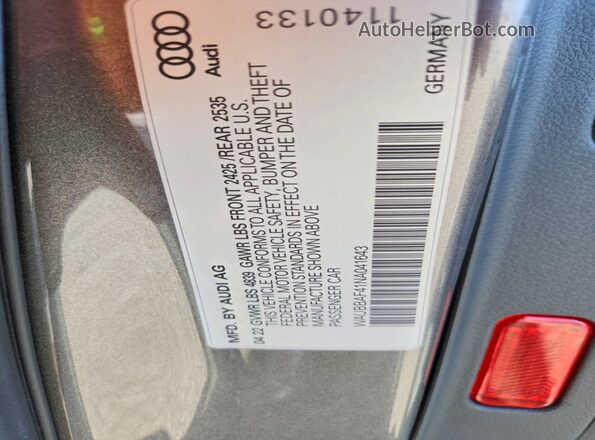 WAUBBAF41NA041643 2022 AUDI A4 Gray ძრავის განყოფილების ხედი