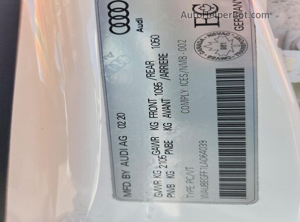 WAUBEGFF1LA064039 2020 AUDI A3 White 