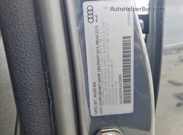 WAUBEGFF6LA072895 2020 AUDI A3 Charcoal Вид підкапотного простору
