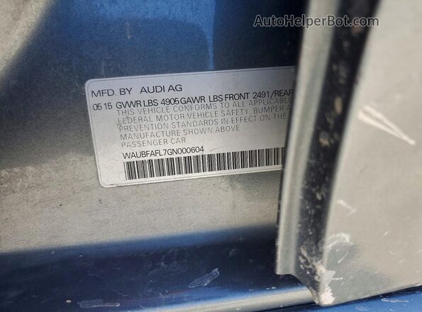 WAUBFAFL7GN000604 2016 AUDI OTHER Gray 
