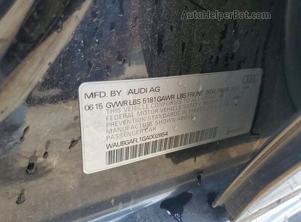WAUBGAFL1GA002854 2016 AUDI S4 Blue Widok komory silnika