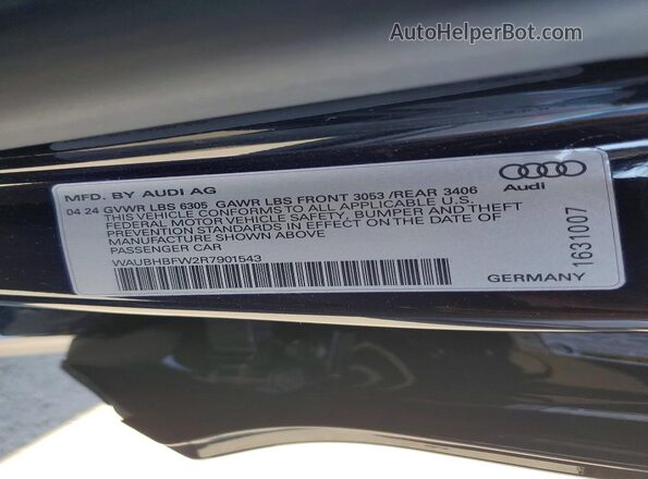 WAUBHBFW2R7901543 2024 AUDI RS Black Շարժիչի բաժամունքի տեսք