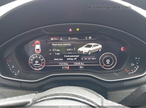WAUBNCF50JA061775 2018 AUDI A5 White Rear seats view