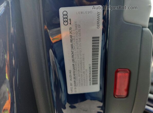 WAUBNCF53KA029517 2019 AUDI A5 Blue Вид підкапотного простору