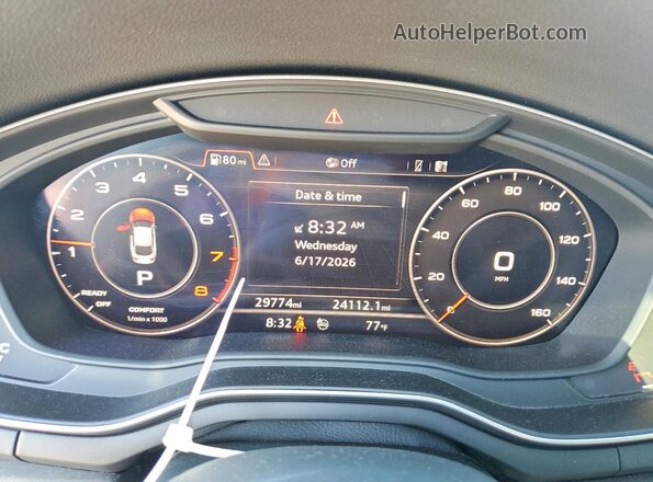 WAUBNCF55JA129763 2018 AUDI A5 Gray Widok zestawu wskaźników