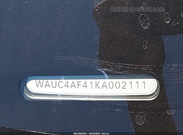 WAUC4AF41KA002111 2019 AUDI S4 Синий Вид подкапотного пространства