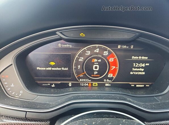 WAUC4AF45JA065520 2018 AUDI S4 Gray Вид щитка приладів