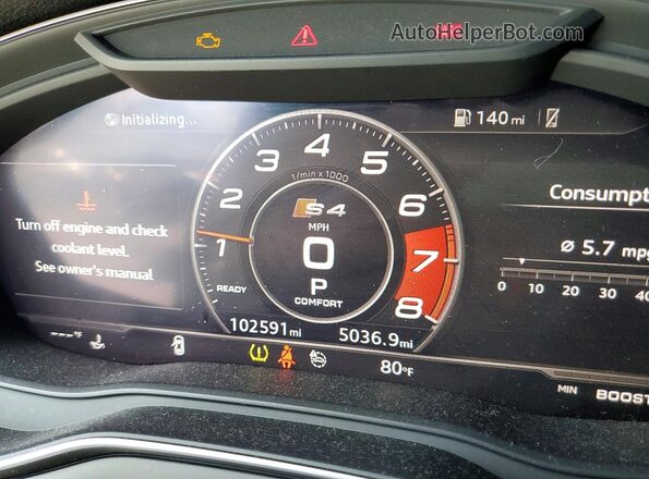 WAUC4AF46KA026226 2019 AUDI S4 Gray 