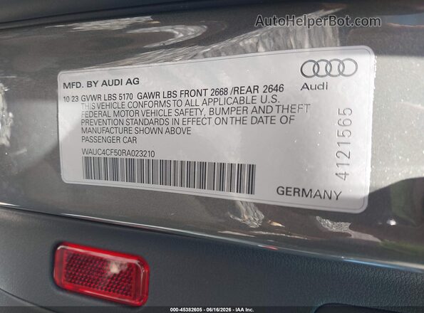 WAUC4CF50RA023210 2024 AUDI S5 Black Widok komory silnika