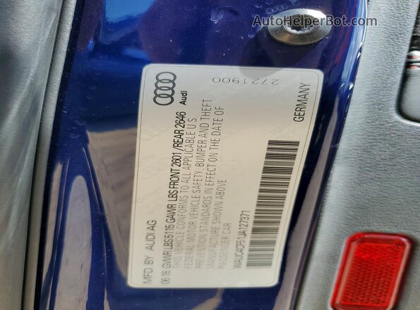 WAUC4CF51JA127371 2018 AUDI S5 Blue Engine compartment view