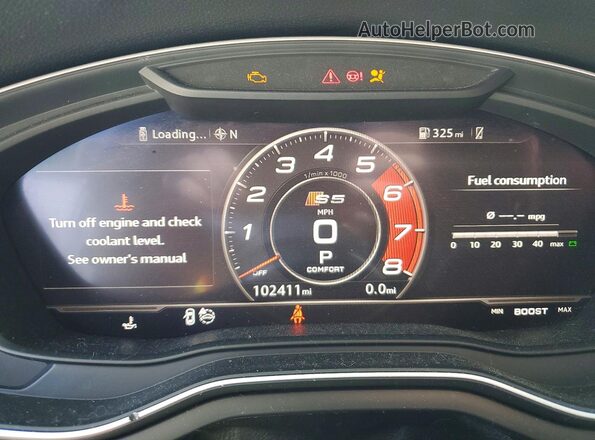 WAUC4CF53JA011167 2018 AUDI S5 White Instrument cluster view