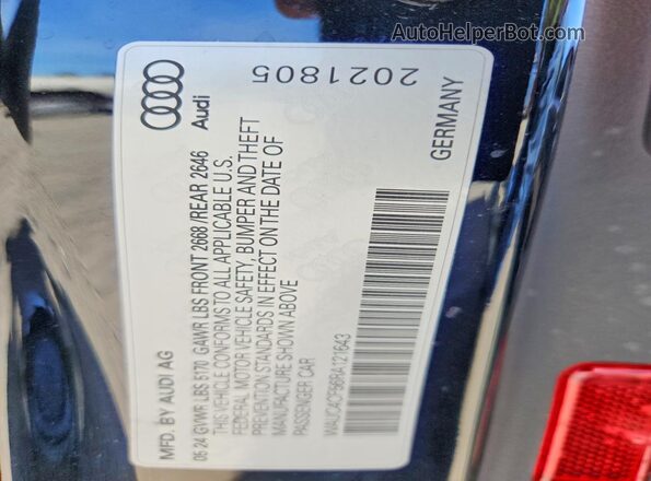 WAUC4CF56RA121643 2024 AUDI S5 Black VIN կոդի պիտակի տեսք