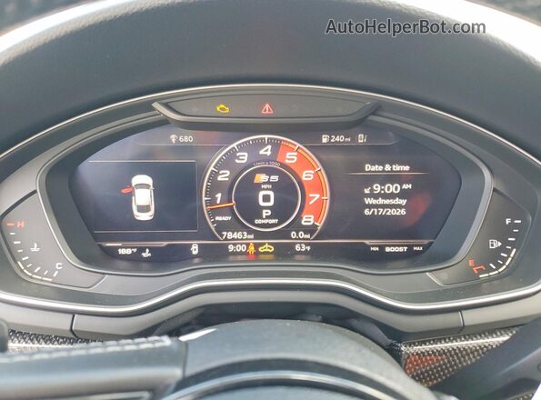 WAUC4CF58JA061708 2018 AUDI S5 Gray Instrument cluster view