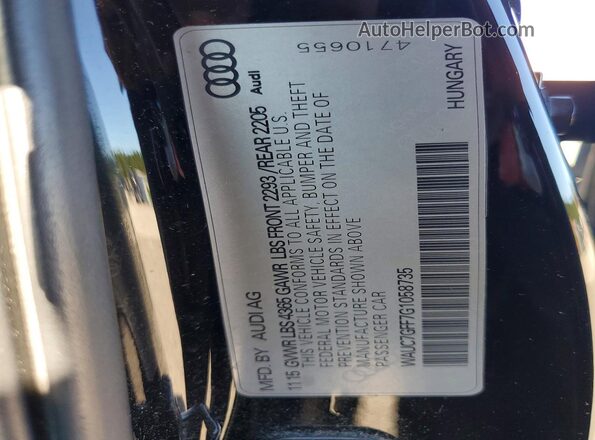 WAUC7GFF7G1058735 2016 AUDI A3 Black Вид підкапотного простору