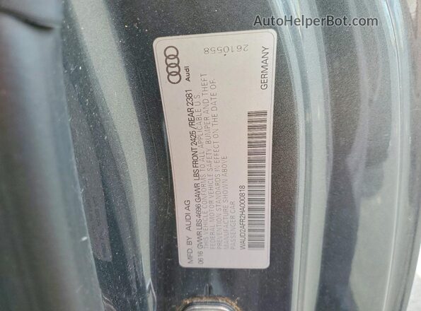 WAUD2AFR2HA000818 2017 AUDI A5 Серый Вид подкапотного пространства