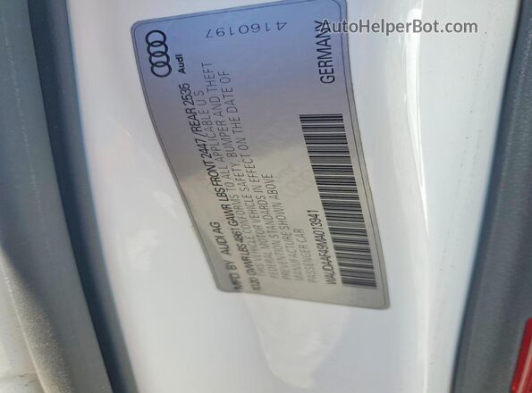 WAUDAAF49MA013941 2021 AUDI A4 White Вид наклейки з VIN-кодом