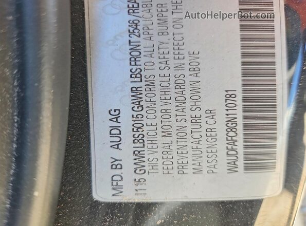 WAUDFAFC8GN110781 2016 AUDI A6 Black 