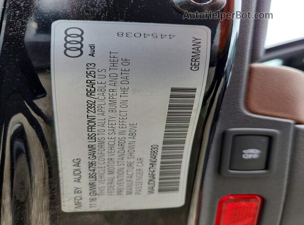 WAUDNAF47HN046830 2017 AUDI A4 Black Widok komory silnika