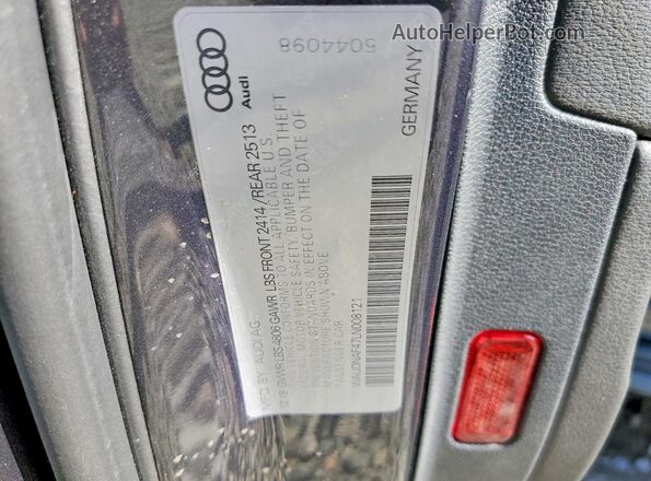 WAUDNAF47LN008121 2020 AUDI A4 Charcoal VIN կոդի պիտակի տեսք