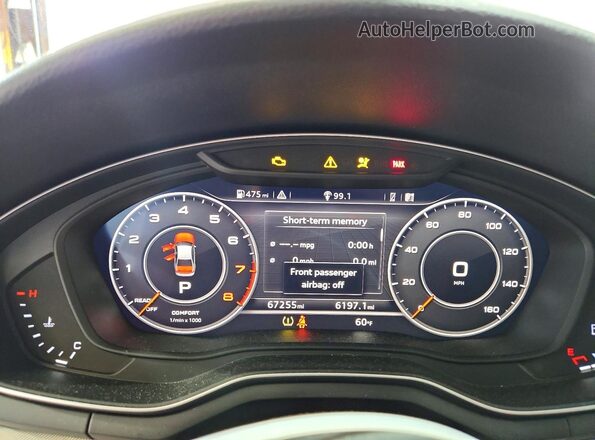WAUDNAF49HN054668 2017 AUDI A4 White Widok zestawu wskaźników