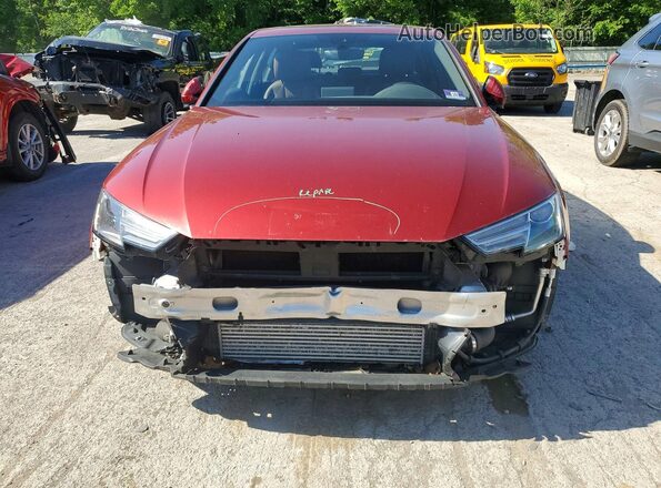 WAUDNAF4XKN019144 2019 AUDI A4 Red Դիմացի տեսք