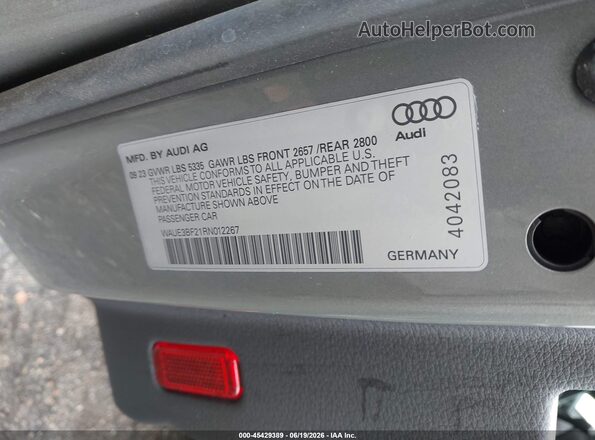 WAUE3BF21RN012267 2024 AUDI A6 Серый 