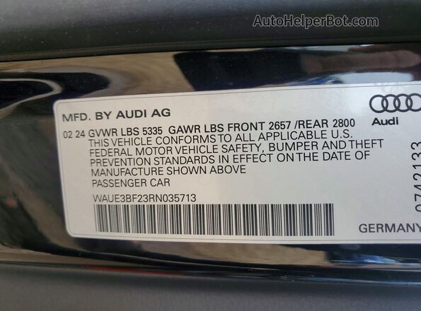 WAUE3BF23RN035713 2024 AUDI A6 Black Engine compartment view