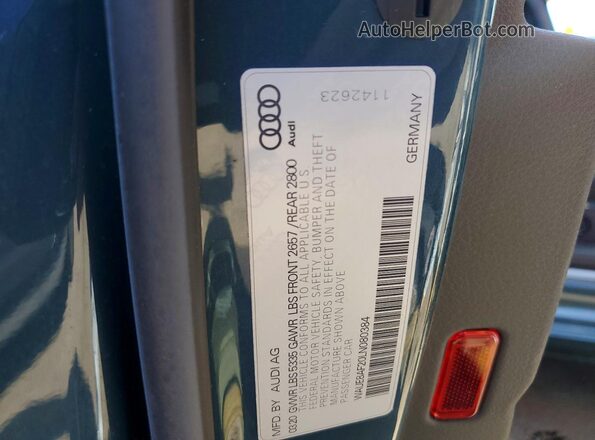 WAUE8AF20LN080384 2020 AUDI A6 Teal Vista del compartimento del motor