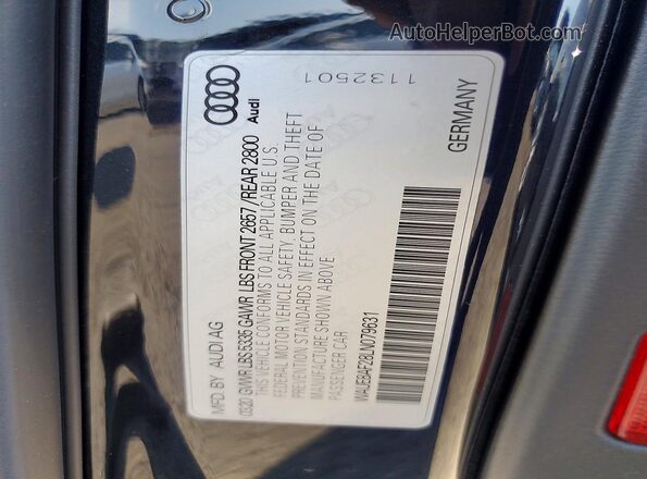 WAUE8AF28LN079631 2020 AUDI A6 Black VIN կոդի պիտակի տեսք