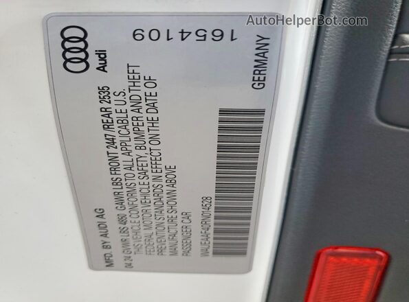 WAUEAAF40RN014528 2024 AUDI A4 White ძრავის განყოფილების ხედი
