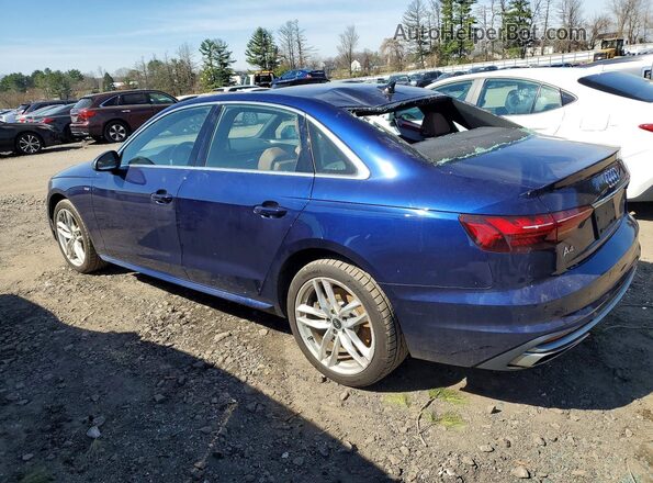 WAUEAAF48MN011773 2021 AUDI A4 Blue Задня ліва чверть