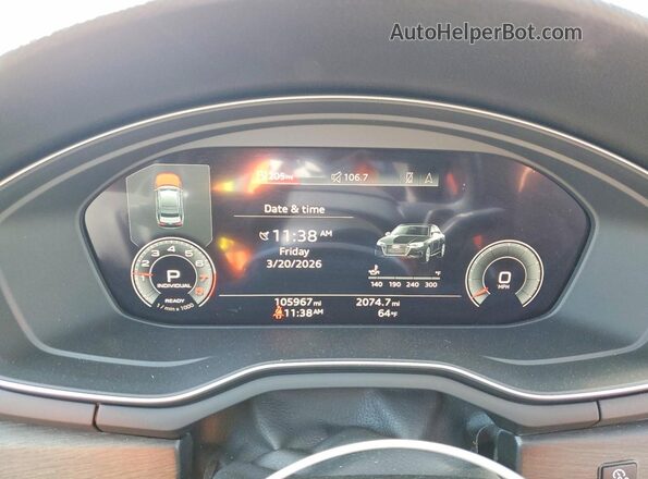WAUEAAF48MN011773 2021 AUDI A4 Blue Вид щитка приладів