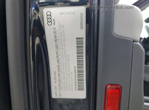 WAUENAF40JA048419 2018 AUDI A4 Blue Engine compartment view