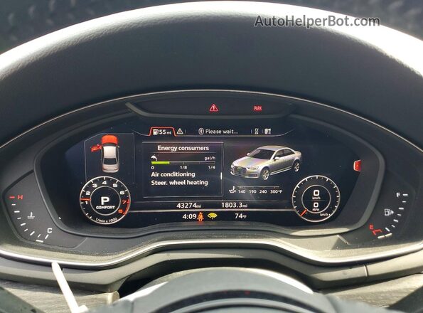 WAUENAF40JA048419 2018 AUDI A4 Blue Instrument cluster view