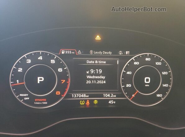 WAUENAF41HN070139 2017 AUDI A4 White Widok zestawu wskaźników