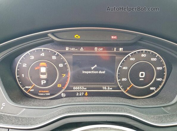 WAUENAF42HN019393 2017 AUDI A4 Black Սարքավորումների վահանակի տեսք