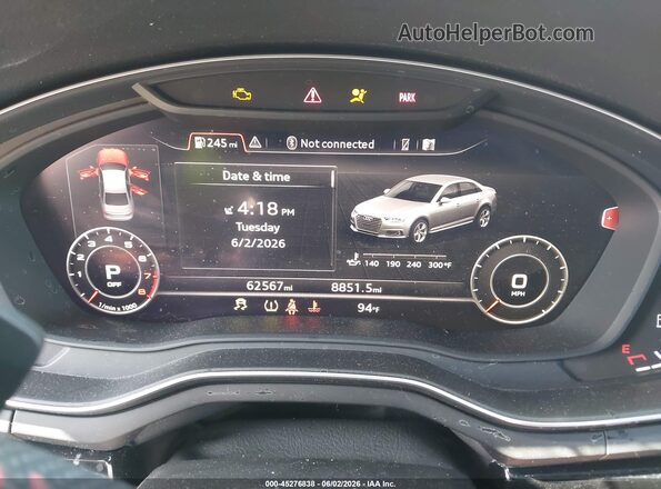 WAUENAF43KN004263 2019 AUDI A4 Белый Вид задних сидений