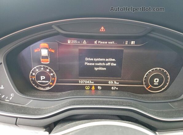 WAUENAF45JA152260 2018 AUDI A4 Silver Вид щитка приладів