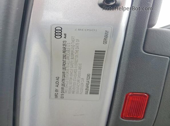 WAUENAF45JA152260 2018 AUDI A4 Silver Вид наклейки з VIN-кодом