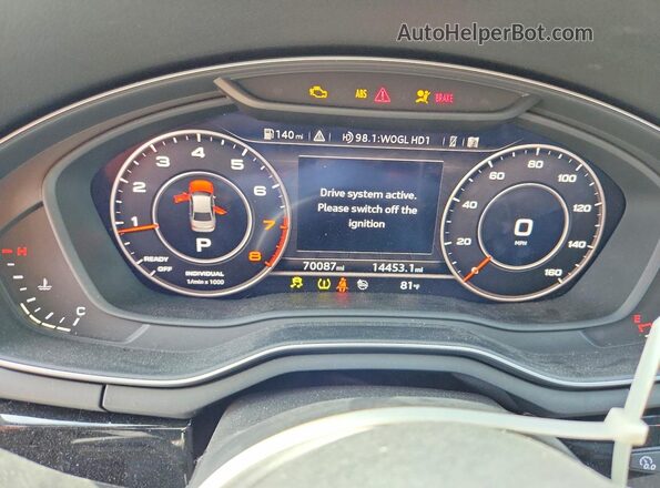 WAUENAF46JA044536 2018 AUDI A4 Silver Вид щитка приладів
