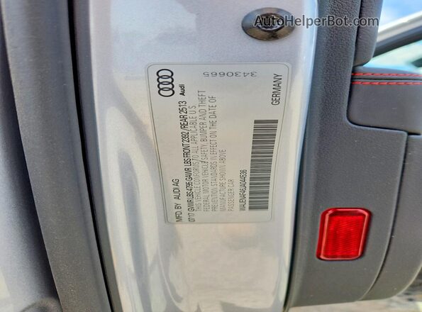WAUENAF46JA044536 2018 AUDI A4 Silver Вид підкапотного простору