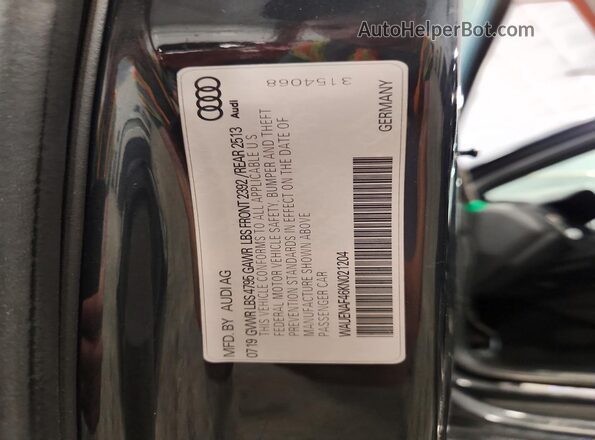 WAUENAF46KN021204 2019 AUDI A4 Серый 