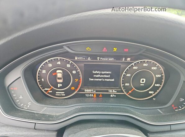 WAUENAF48HN037249 2017 AUDI A4 Blue Instrument cluster view