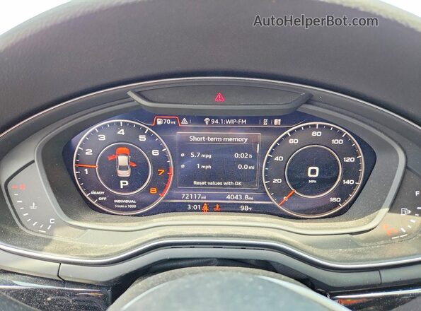 WAUENAF4XJN000970 2018 AUDI A4 Black Instrument cluster view