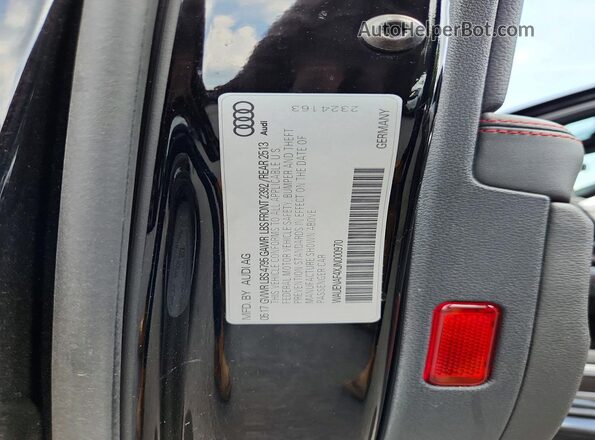 WAUENAF4XJN000970 2018 AUDI A4 Black VIN sticker view