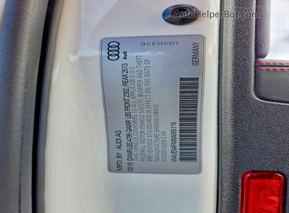 WAUENAF4XKA065116 2019 AUDI A4 White Widok komory silnika