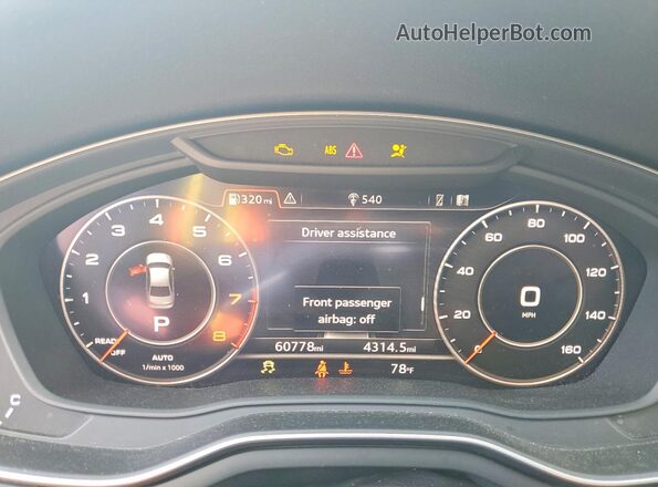 WAUENAF4XKN005362 2019 AUDI A4 Black Вид щитка приладів